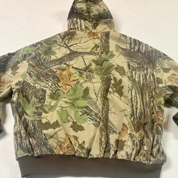 ~~Vintage Swingster Camo Hooded Jacket Button up XL Hunting Gray Bar - Picture 5 of 5